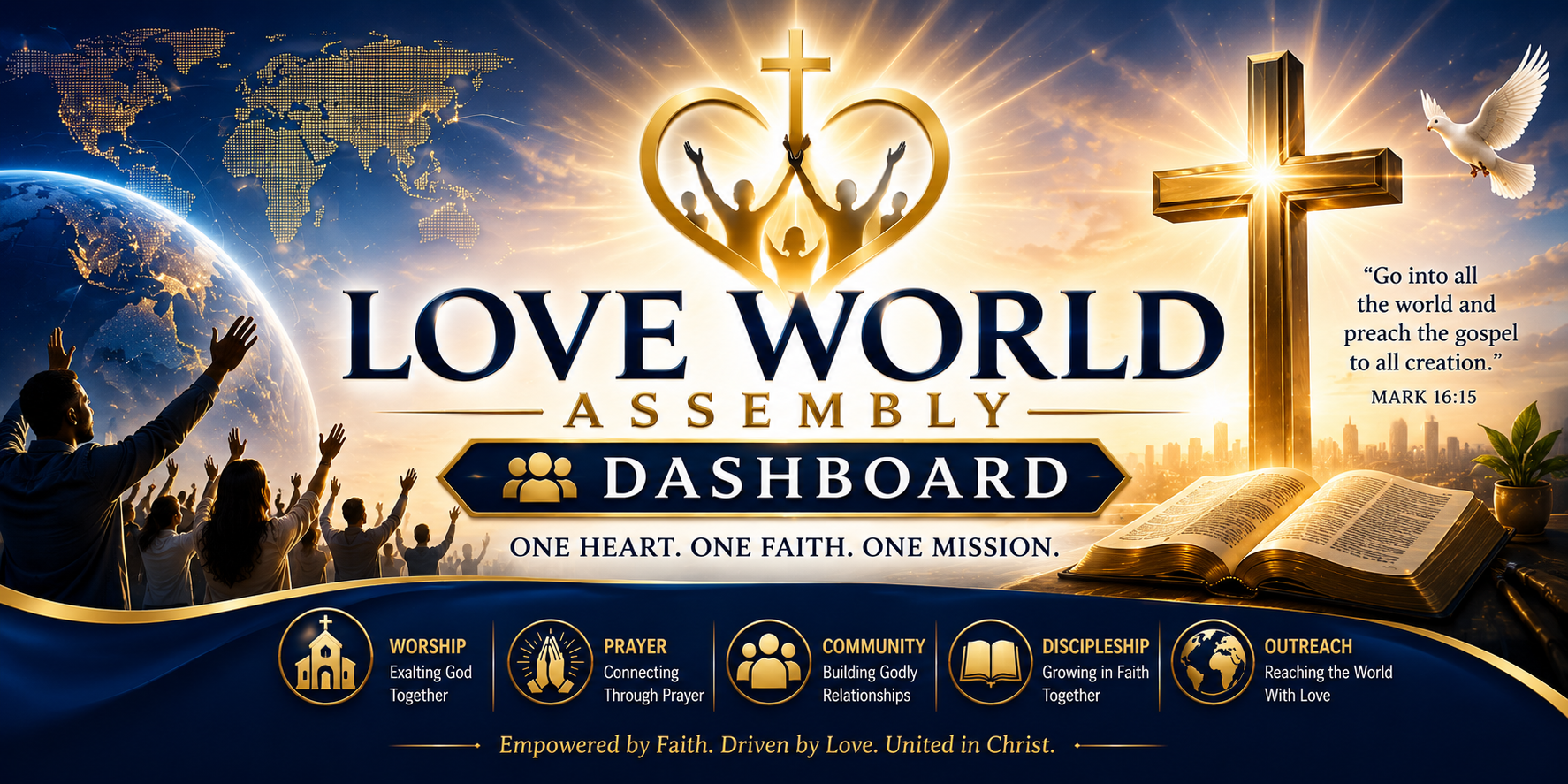 Love World Assembly banner